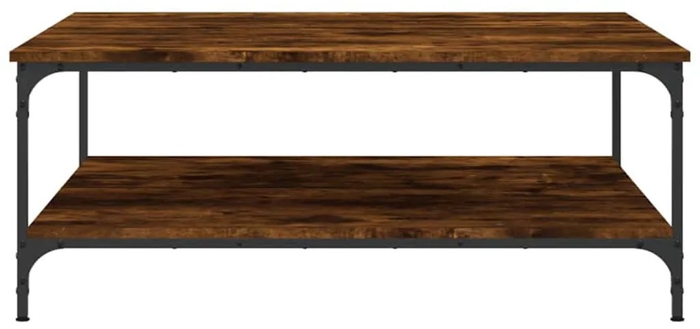 Füstös tölgy színű szerelt fa dohányzóasztal 100x100x40 cm