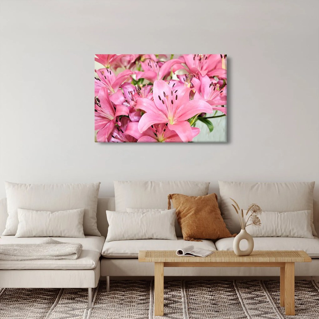 Kép - Rózsaszín liliomok (90x60 cm)