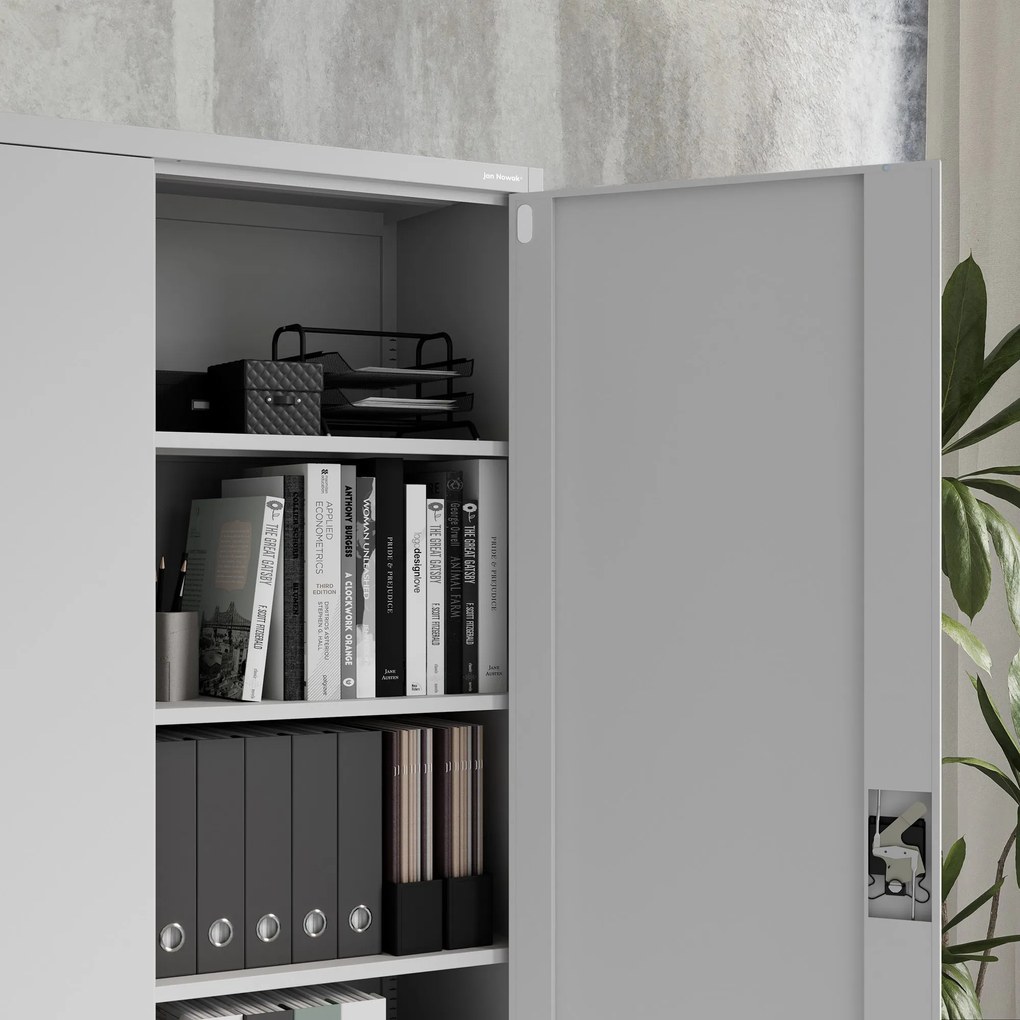 Fém iratszekrény JAN II, 1150 x 1850 x 400 mm, szürke