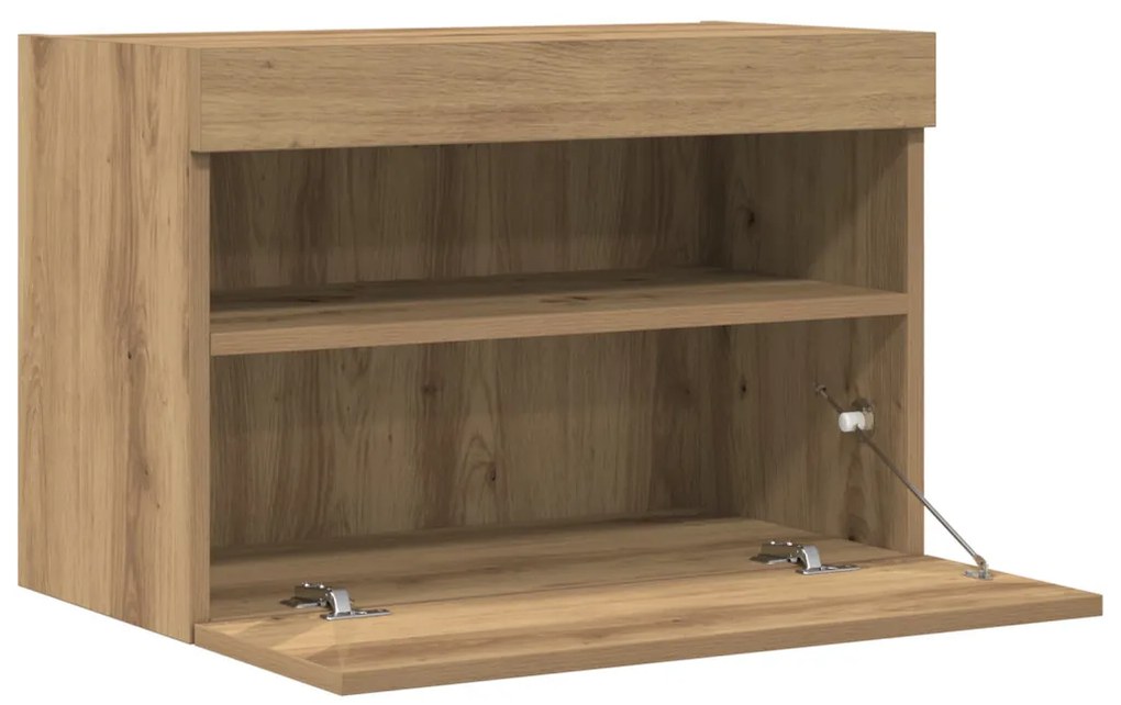 LED világítással rendelkező TV faliszekrények 2 db Artisan tölgy 60x30x40 cm