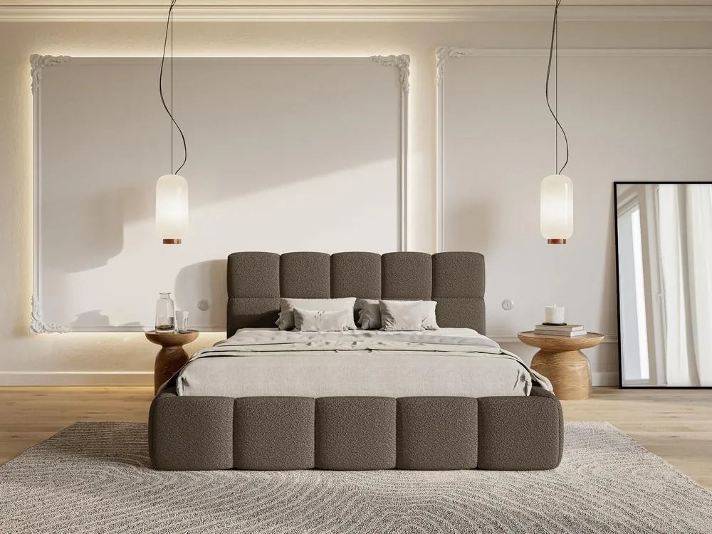 Franciaágy 140 cm Cirsten 140B (ágyráccsal) (bézs). 1099523