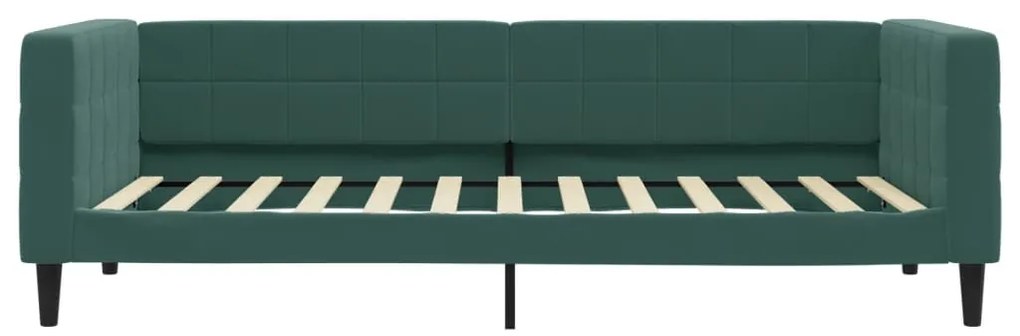 sötétzöld kihúzható bársony heverő 90 x 200 cm