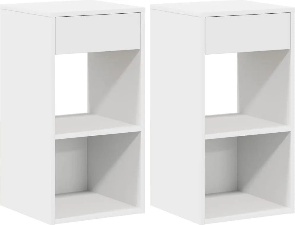 vidaXL éjjeliszekrények fiókos 2 db fehér 35x34x66,5 cm