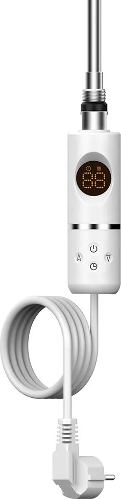 Elektromos fűtőpatron törölközőszárító radiátorhoz digitális hőfokszabályozóval 600W fehér