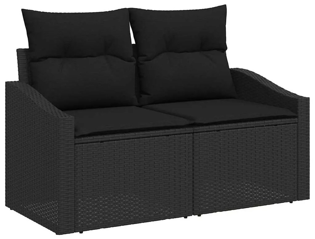 Kerti Kanapé Szett párnával 6 pcs Fekete 55 x 55 x 37 cm