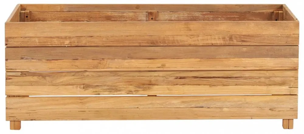 újrahasznosított tíkfa és acél magaságyás 100 x 40 x 38 cm