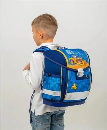 Iskolatáska, fémcsat, BELMIL Classy Bulldozer, munkagép (BL40313AG24F)