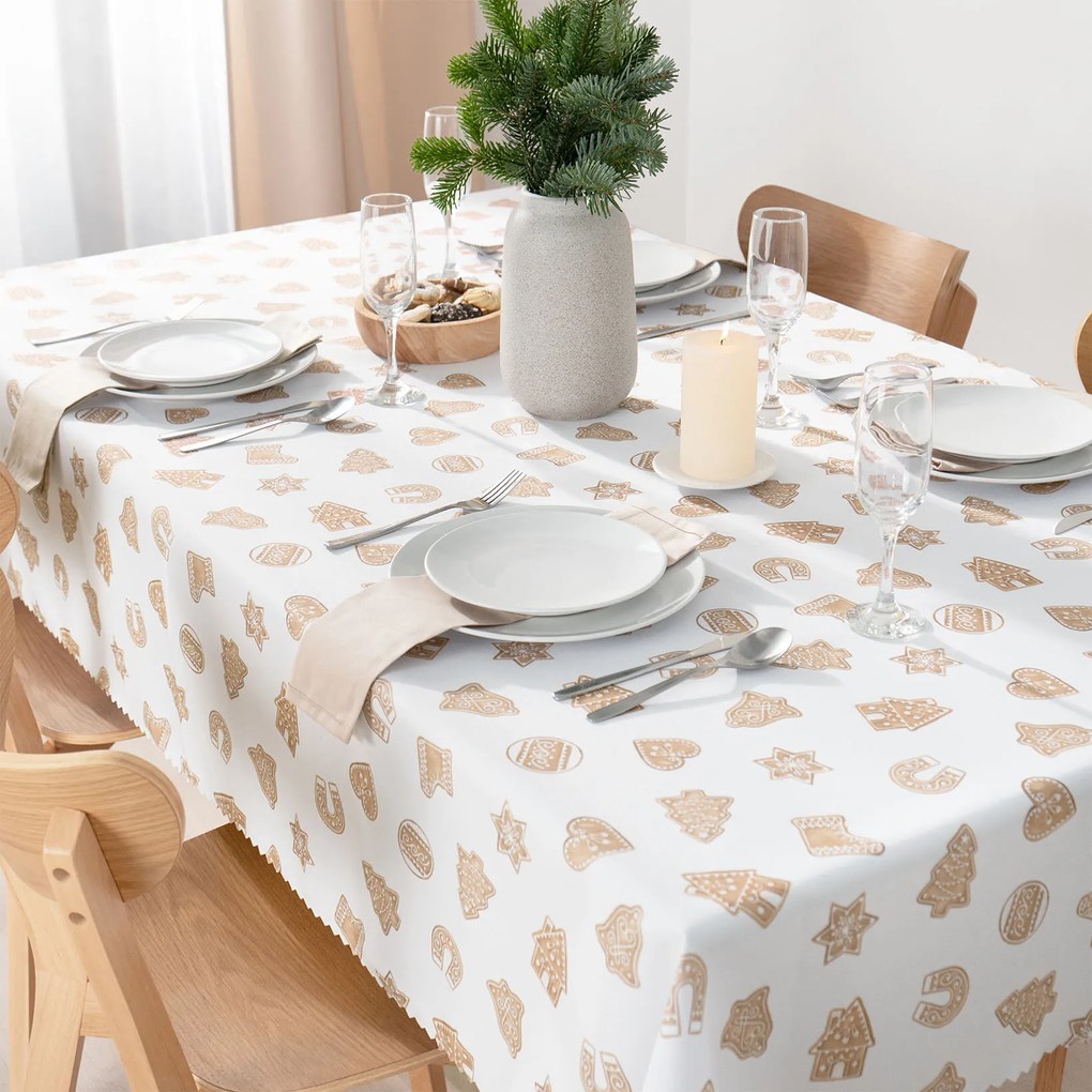 Goldea karácsonyi teflonbevonatú asztalterítő - mézeskalácsok 120 x 180 cm