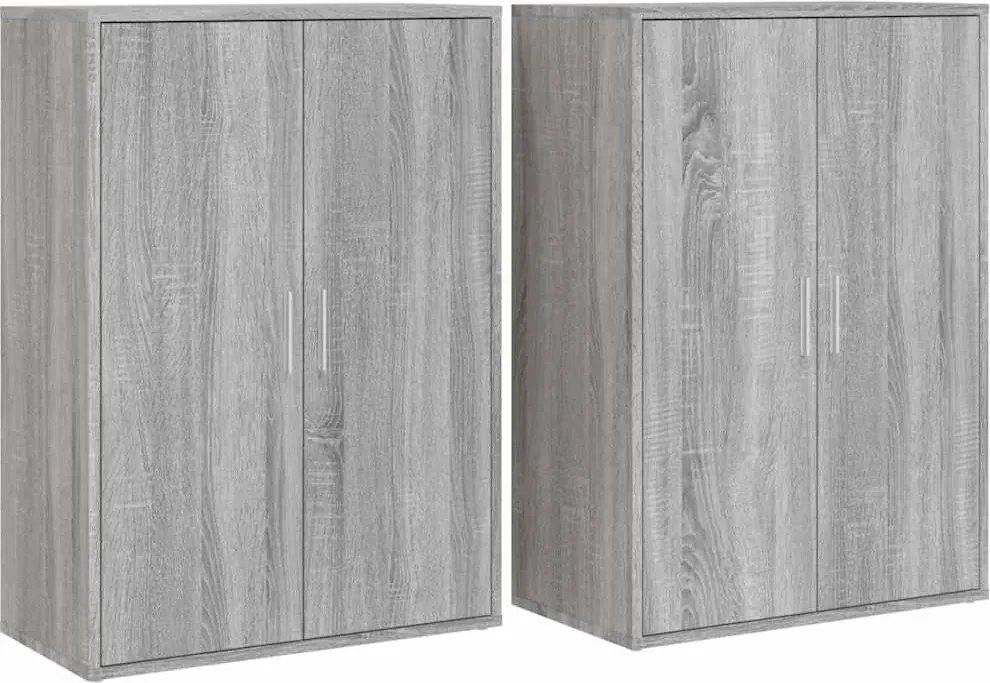 vidaXL 2 db szürke sonoma színű szerelt fa tálalószekrény 60x31x84 cm