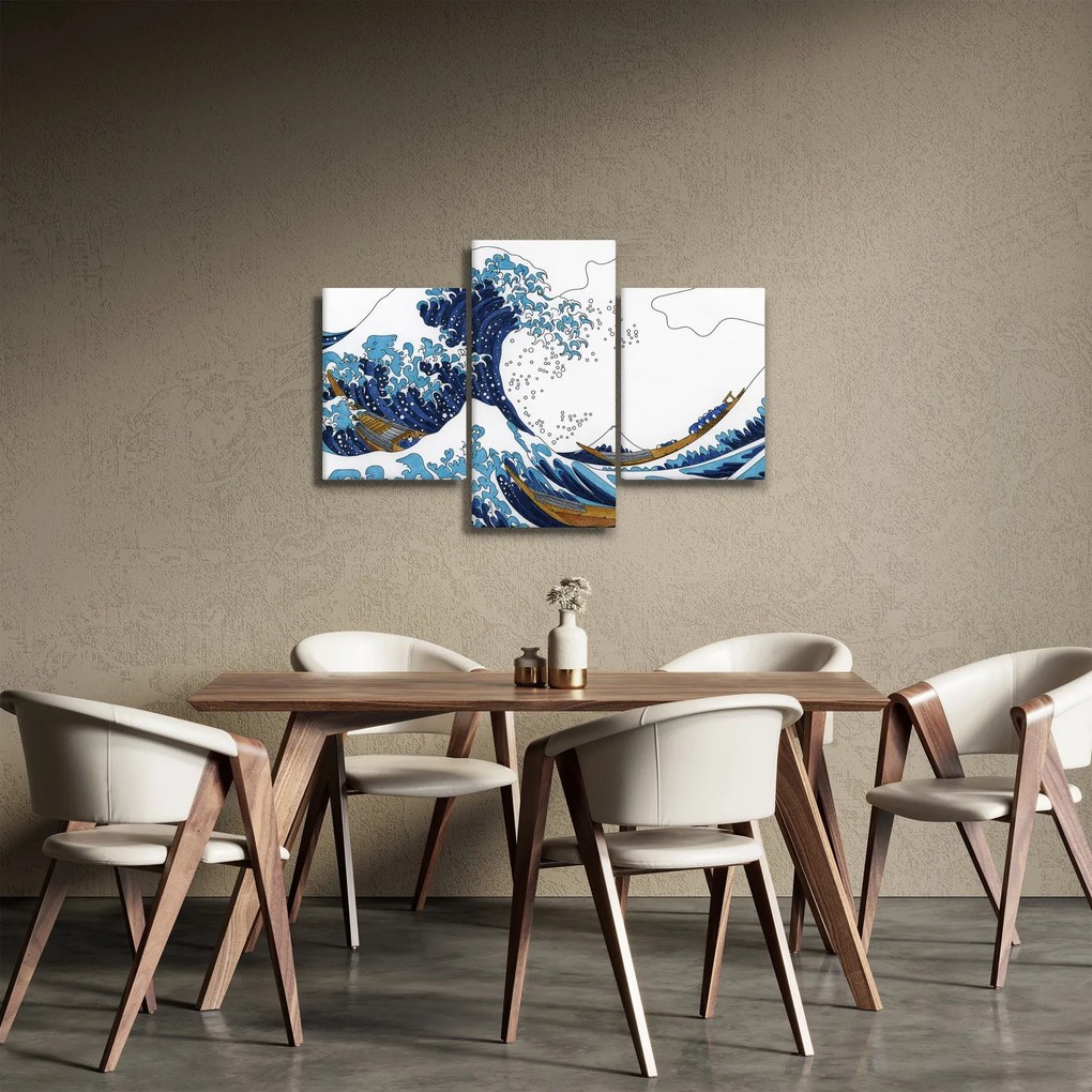 Kép - japán rajz, hullámok (90x60 cm)