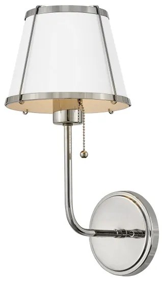 Hinkley HK-CLARKE1-PN-WH - Fali lámpa CLARKE 1xE27/40W/230V króm/fehér