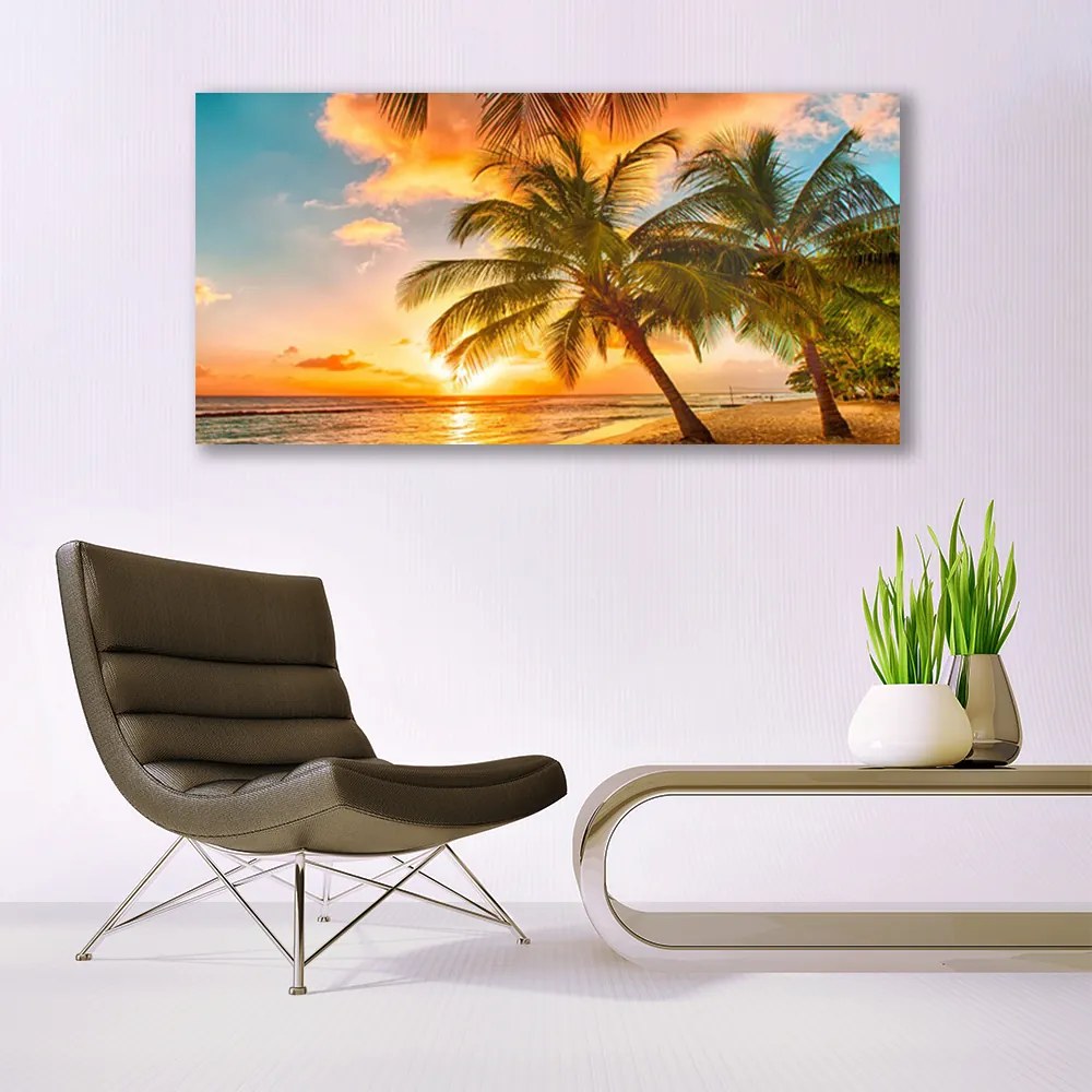 Fali üvegkép Pálmafa Sea Landscape 120x60cm
