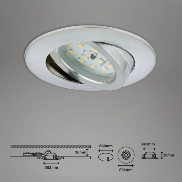 Briloner 7296-039 - 3 darabos LED szett fürdőszobai beépíthető mennyezeti lámpatest 1xLED/6,5W/230V IP23