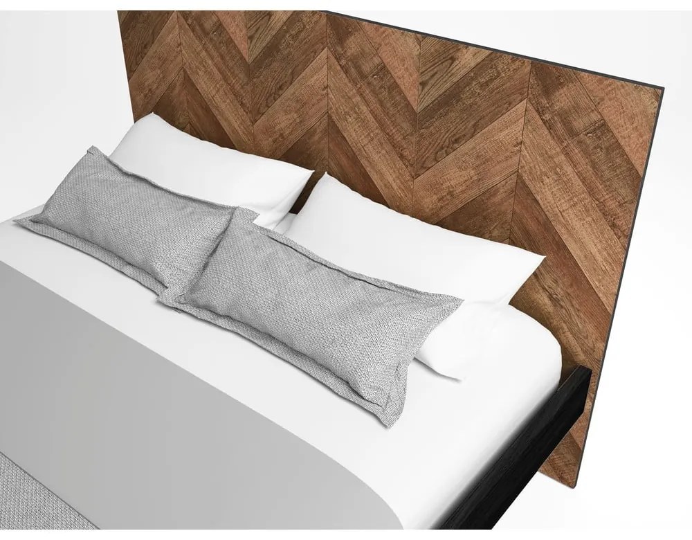 Fekete-natúr színű franciaágy 160x200 cm Gio – Marckeric