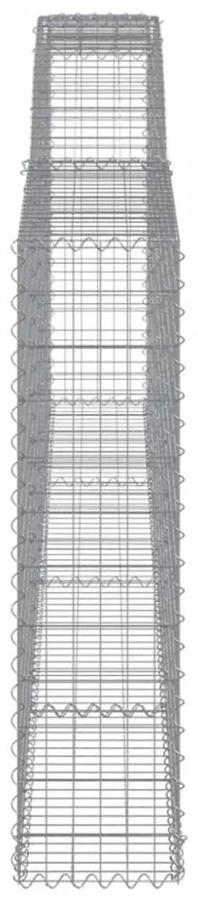 vidaXL 4 db íves horganyzott vas gabion kosár 400x30x120/140 cm