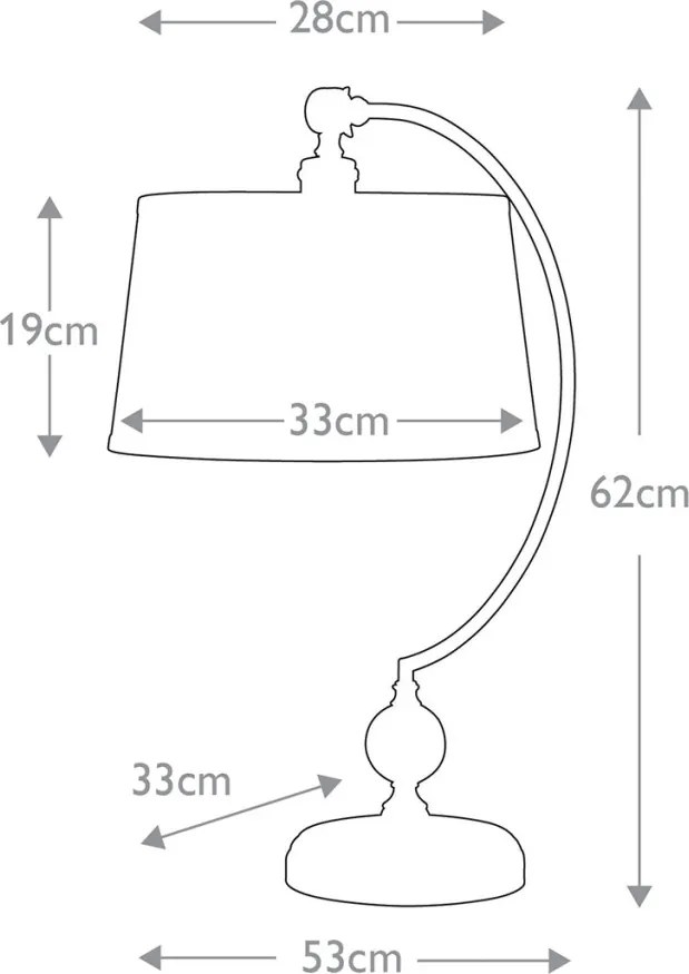Quoizel JENKINS QZ-JENKINS-TL-PN Asztali lámpa 1x60W/E27
