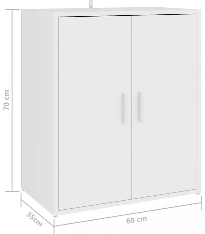 vidaX fehér szerelt fa cipősszekrény 60 x 35 x 70 cm