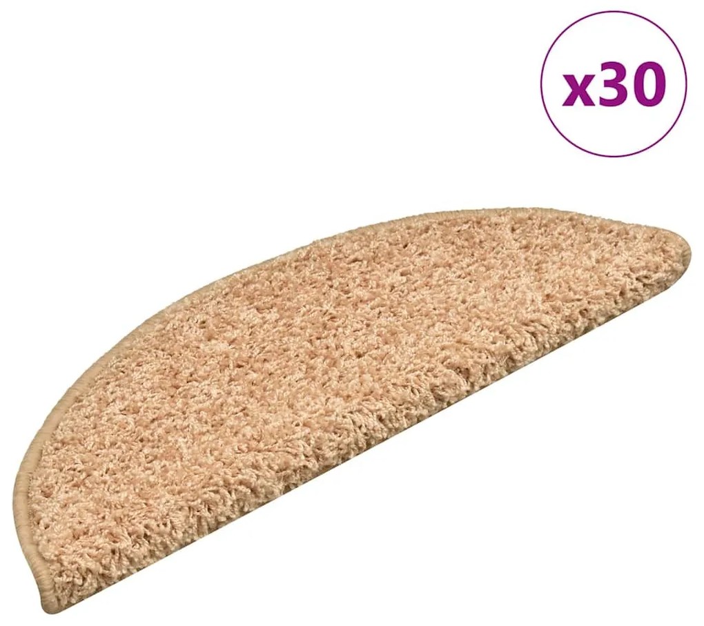 vidaXL 30 db aranyszínű lépcsőszőnyeg 56x17x3 cm