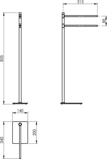 Gedy - TRILLY törölközőtartó 83,5 cm matt fehér