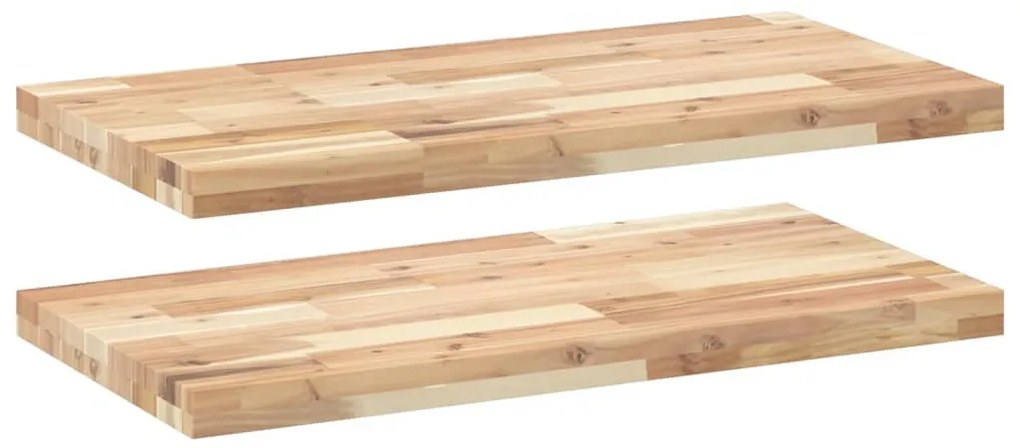 2 db kezeletlen tömör akácfa függőpolc 100 x 40 x 4 cm