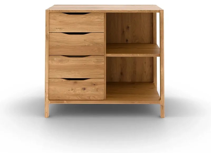 Natúr színű tölgyfa alacsony komód 95x80 cm Twig – The Beds