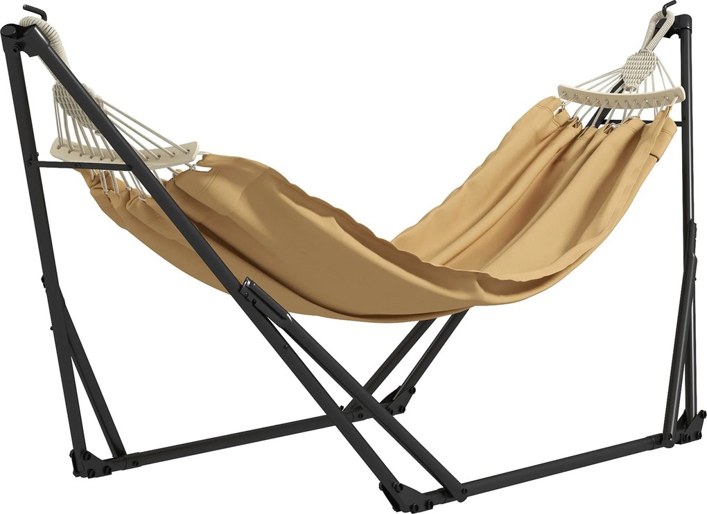 Outsunny Összecsukható Acél Hintaállvány, 2 az 1-ben Támogatás Hinta vagy Függőszék Számára, Tartalmazza a Hordtáskát, méret: 263L x 89W x 100H cm | A