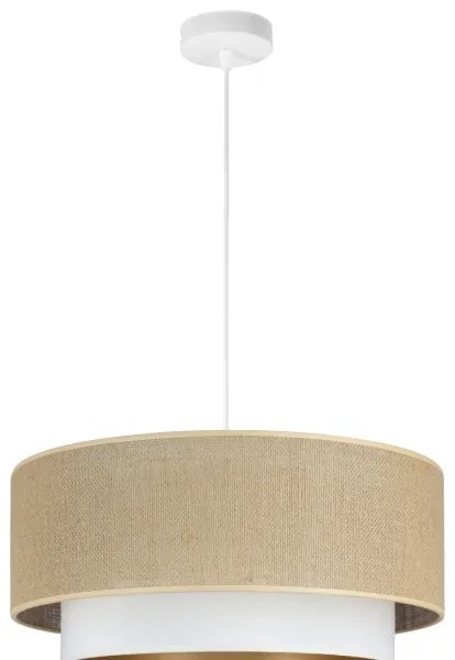 SARTA zsinóros függeszték 1xE27/60W/230V fehér/juta