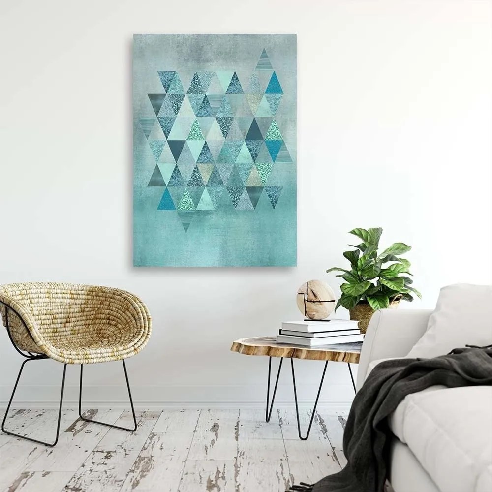 Gario Vászonkép Kék háromszögek gyűjteménye - Andrea Haase Méret: 70 x 100 cm