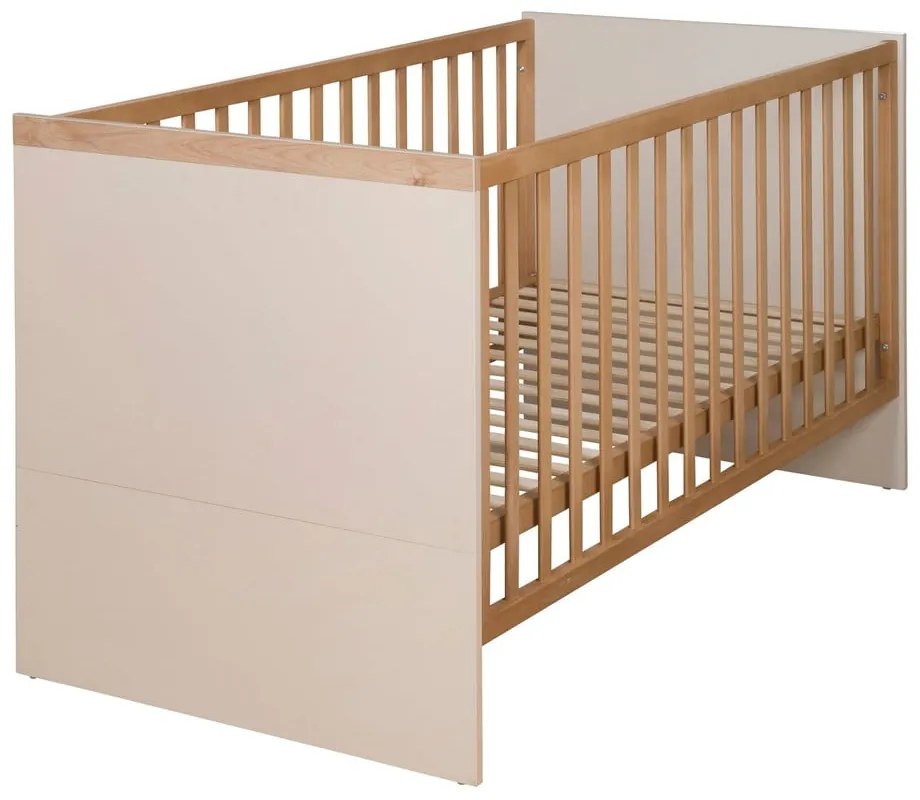 Bézs-natúr színű babaágy állítható magassággal 70x140 cm Jil – Roba