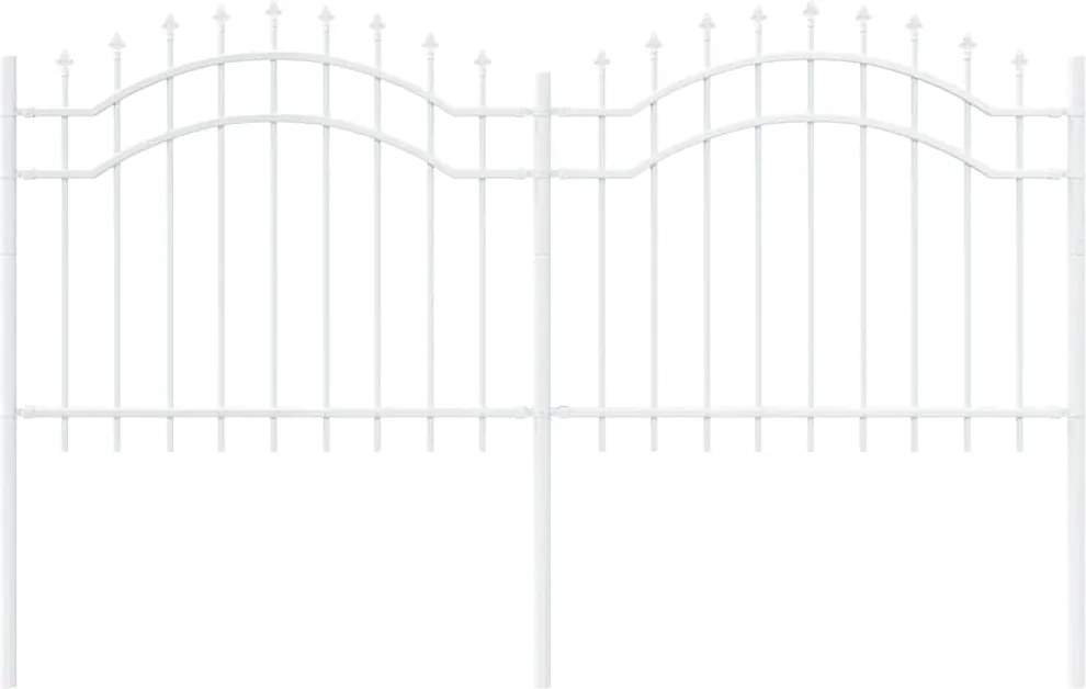 vidaXL Kerti Kerítés Fehér 240 x 140 cm Porszórt Acél
