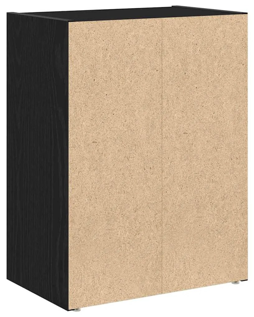 Könyvespolc fekete tölgy 40x24x52 cm gépesített fa