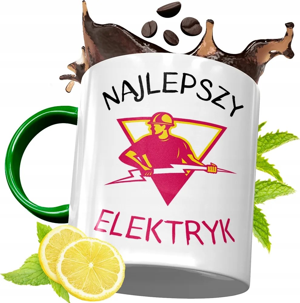 Zöld Bögre Villanyszerelőnek Születésnapi Ajándék fényképes nyomtatással