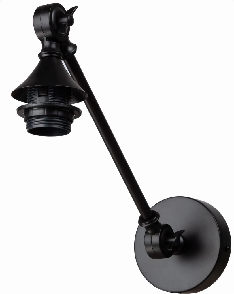 Rustic állítható fém fali lámpa fekete E27