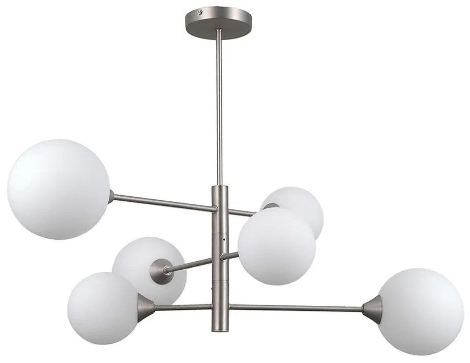 ITALUX PND-55342-6-SN - EVORA 6xG9/5W/230V mennyezeti lámpa, nikkel