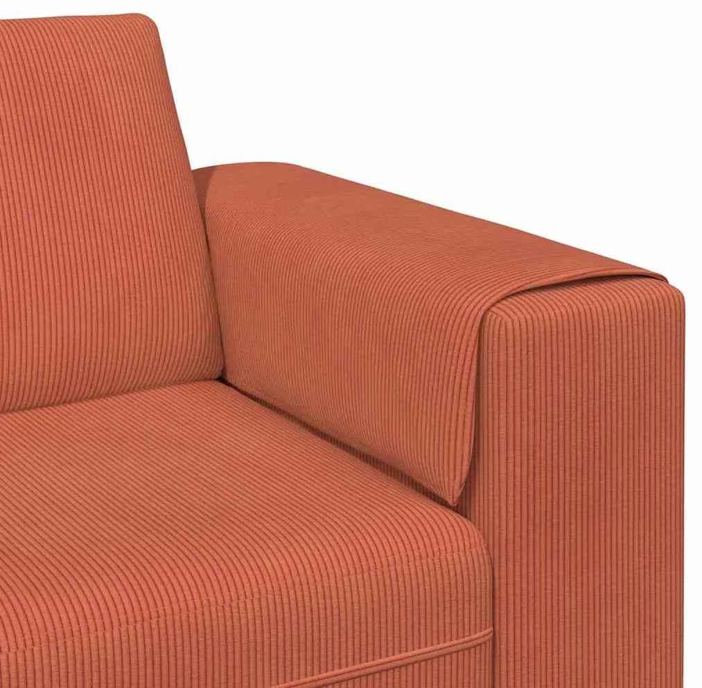 Szövet kanapé párnával Piros Narancs 208 cm Bársony anyag
