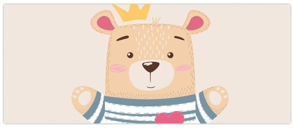 Kép - Teddy maci koronával (120x50 cm)