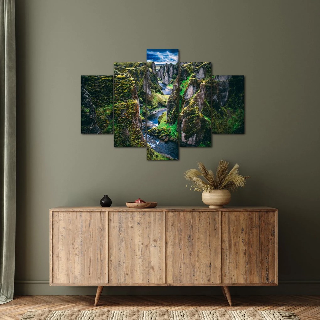 Kép - Folyó a sziklás völgyben (150x105 cm)