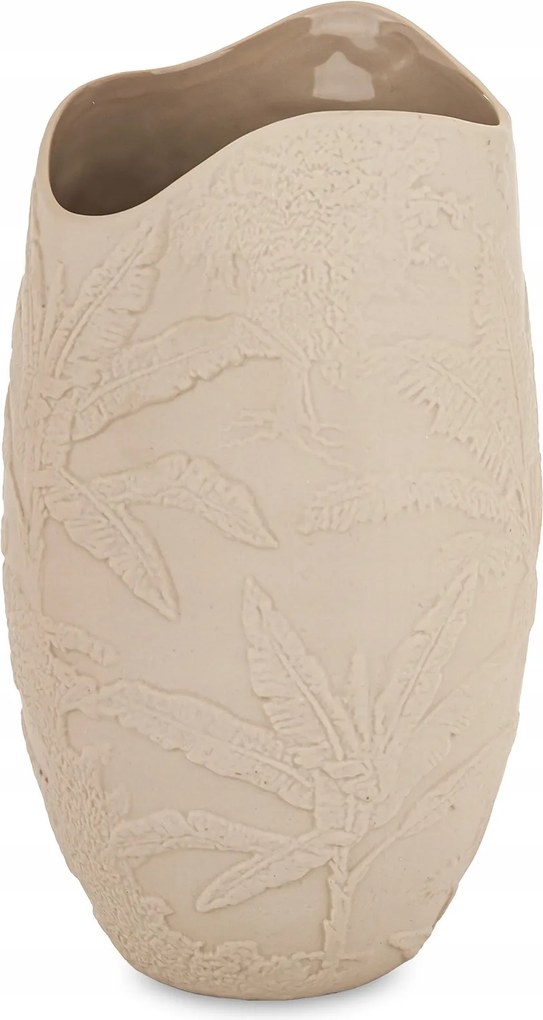 Váza Porcelán Flakon Bézs 26 cm Stílus Természetes elegáns fedél