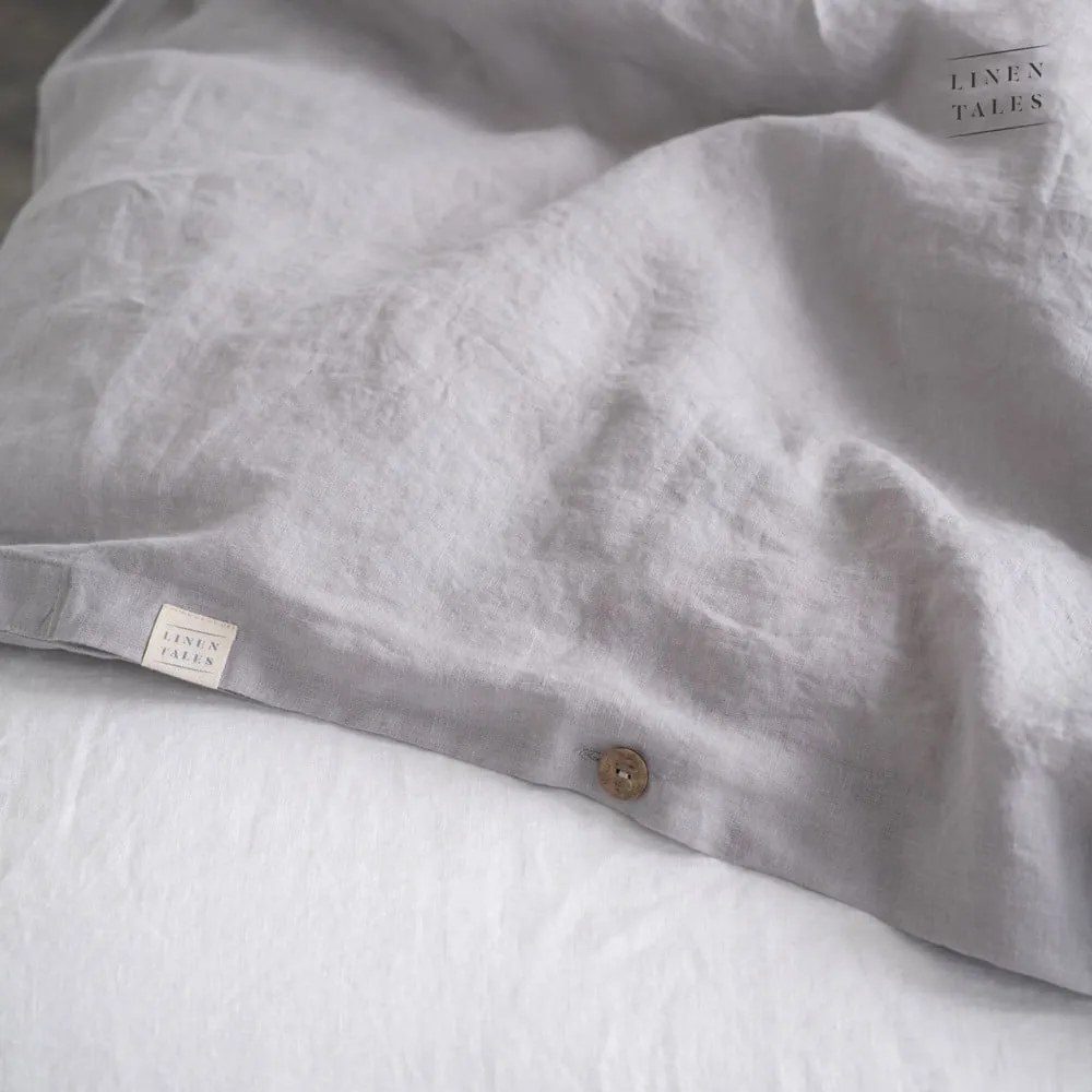 Világosszürke egyszemélyes len ágyneműhuzat 140x200 cm Light Grey – Linen Tales