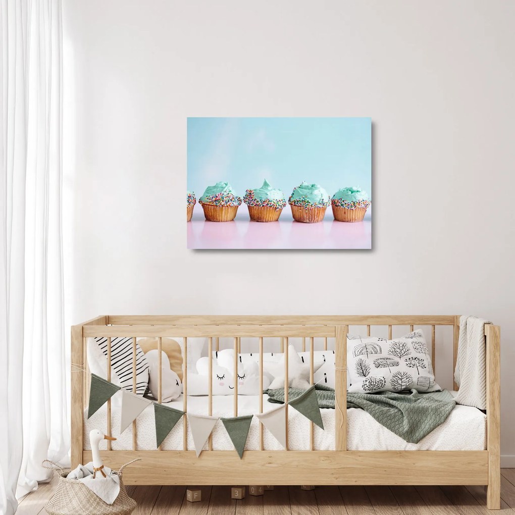 Cupcakes képe (üvegen) (70x50 cm)