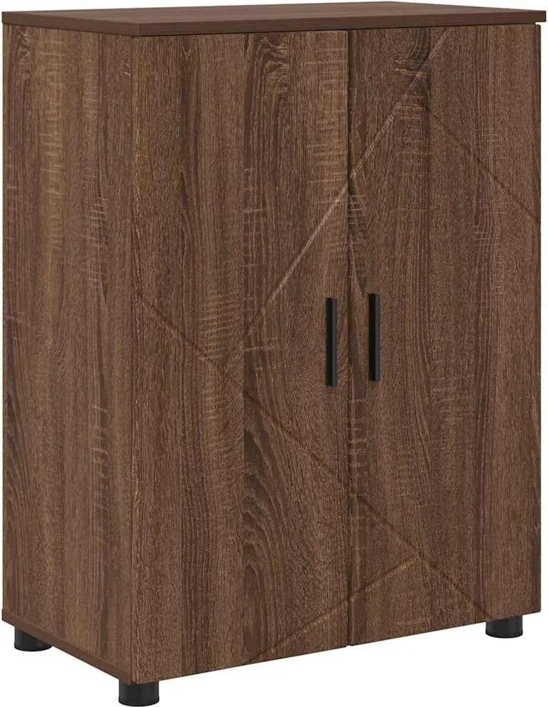 vidaXL Fürdőszoba Székény Barna Tölgy 60 x 35 x 80 cm Faanyag & Fém