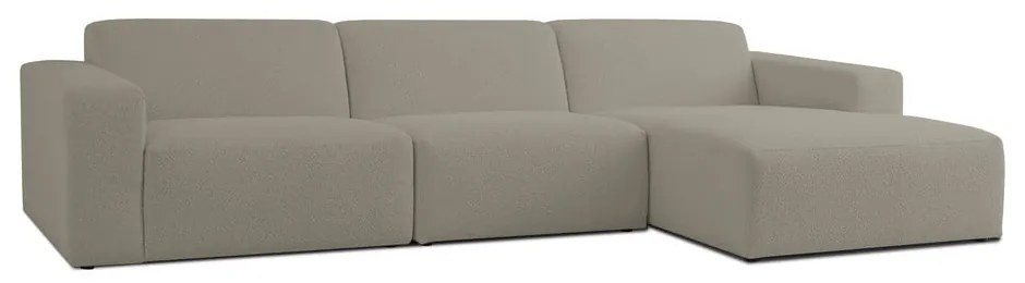 Világosbarna buklé sarokkanapé (jobb oldali) Roxy – Scandic