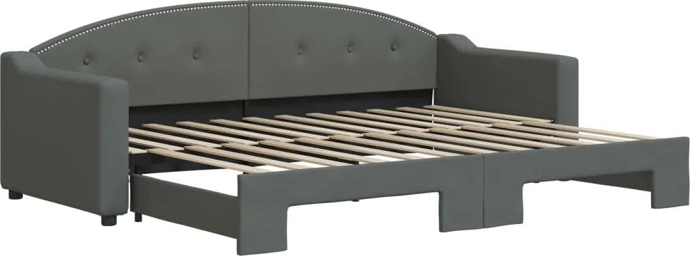 vidaXL sötétszürke szövet kihúzható heverő 80 x 200 cm