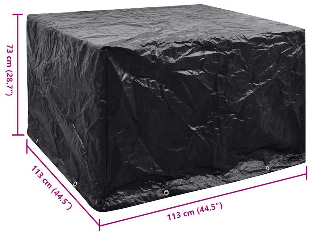 kerti bútor huzat 8 fűzőlyukkal 113 x 113 x 73 cm