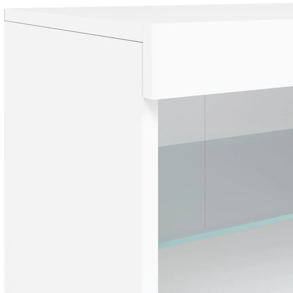 fehér tálalószekrény LED-világítással 60 x 37 x 67 cm