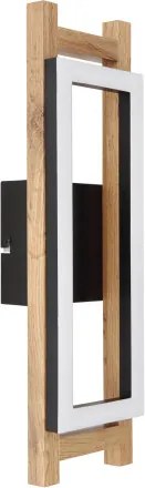 Globo 67266W Fali lámpa fém fekete matt, MDF sötétbarna, műanyag fehér, SzxM: 135x450mm, Mélység: 75mm, tartozék: LED 10W 230V, 1050lm forrás, 400lm kimenet, 3000K