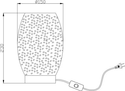 Globo 24002S Asztali lámpa fém fekete-arany színben. Ø150, H:230, exkl. 1xE27 40W 230V