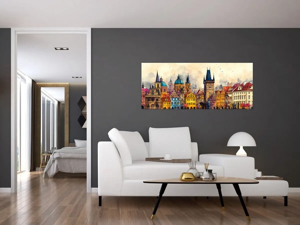 Kép - Ősz a festett városban (120x50 cm)