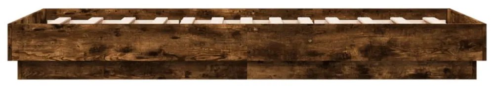 füstös tölgy színű ágykeret LED-világítással 90x190 cm