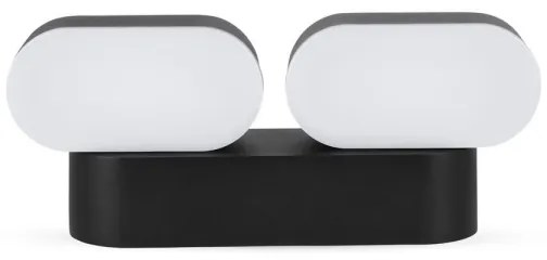 LED Kültéri flexibilis fali lámpa 2xLED/12W/230V IP65 fekete